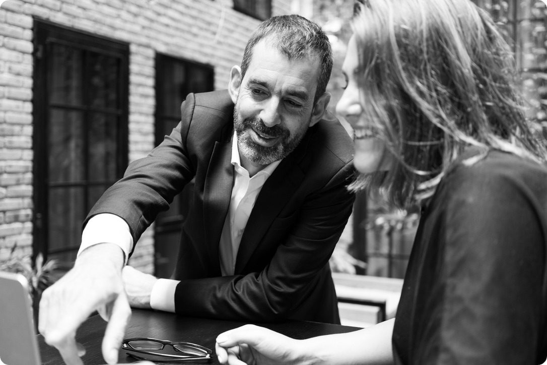 Ben working with a client
